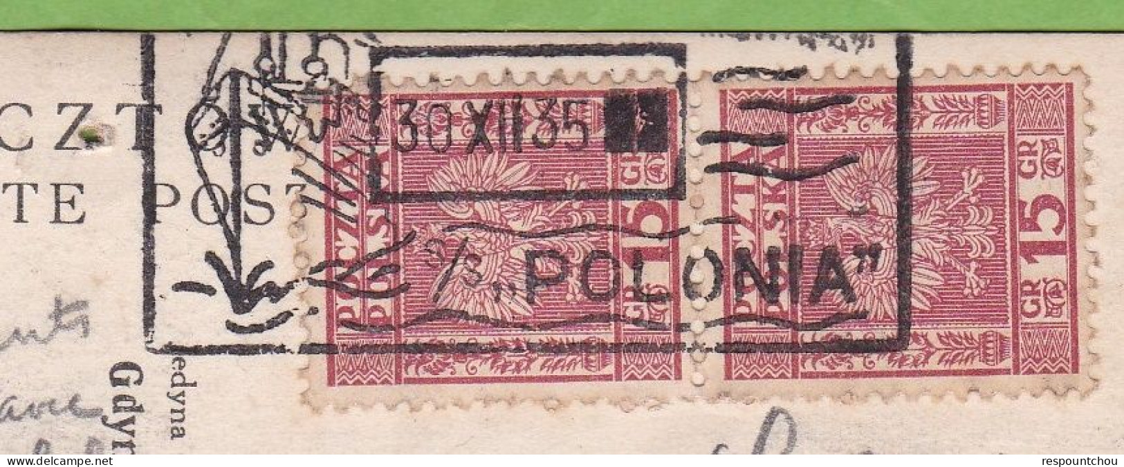 Rare CPA Bateau Gdynia America Line T.S.S. Polonia Schiff Cachet Postmark !!! ETAT Trou Punaise + PLI !!! - Anno Nuovo