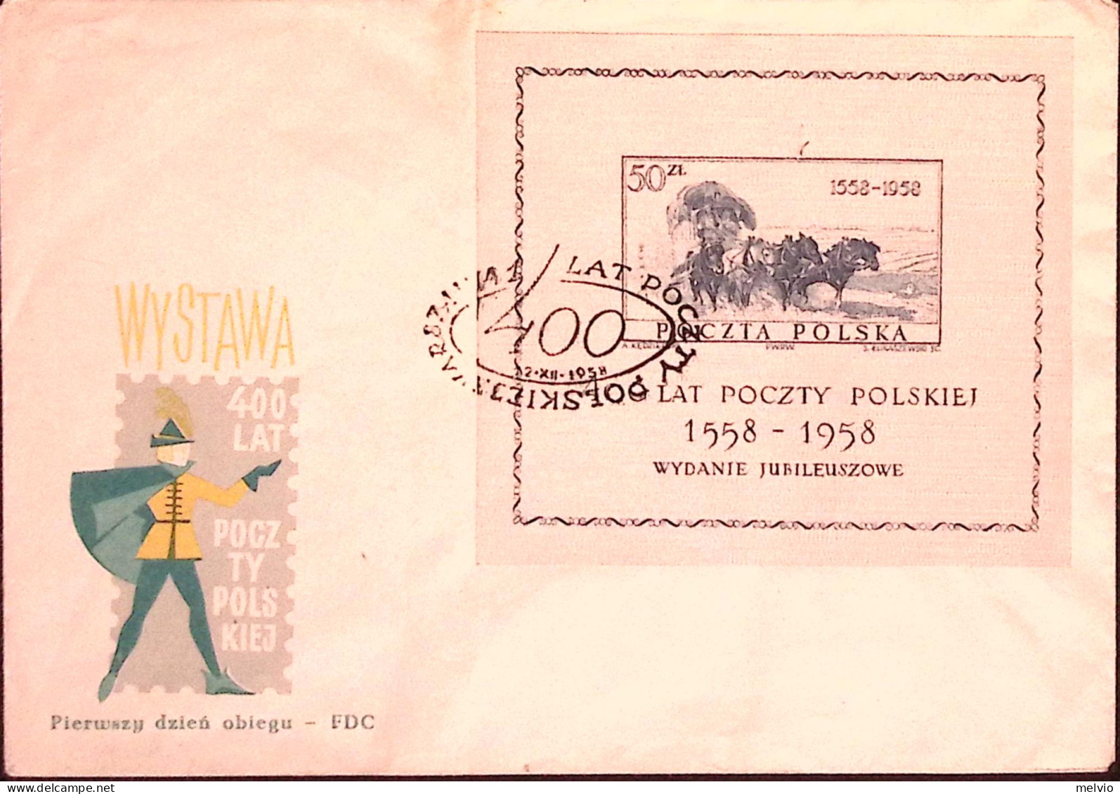 1958-POLONIA 400 Anniversario Poste (Fg.22) Fdc - FDC