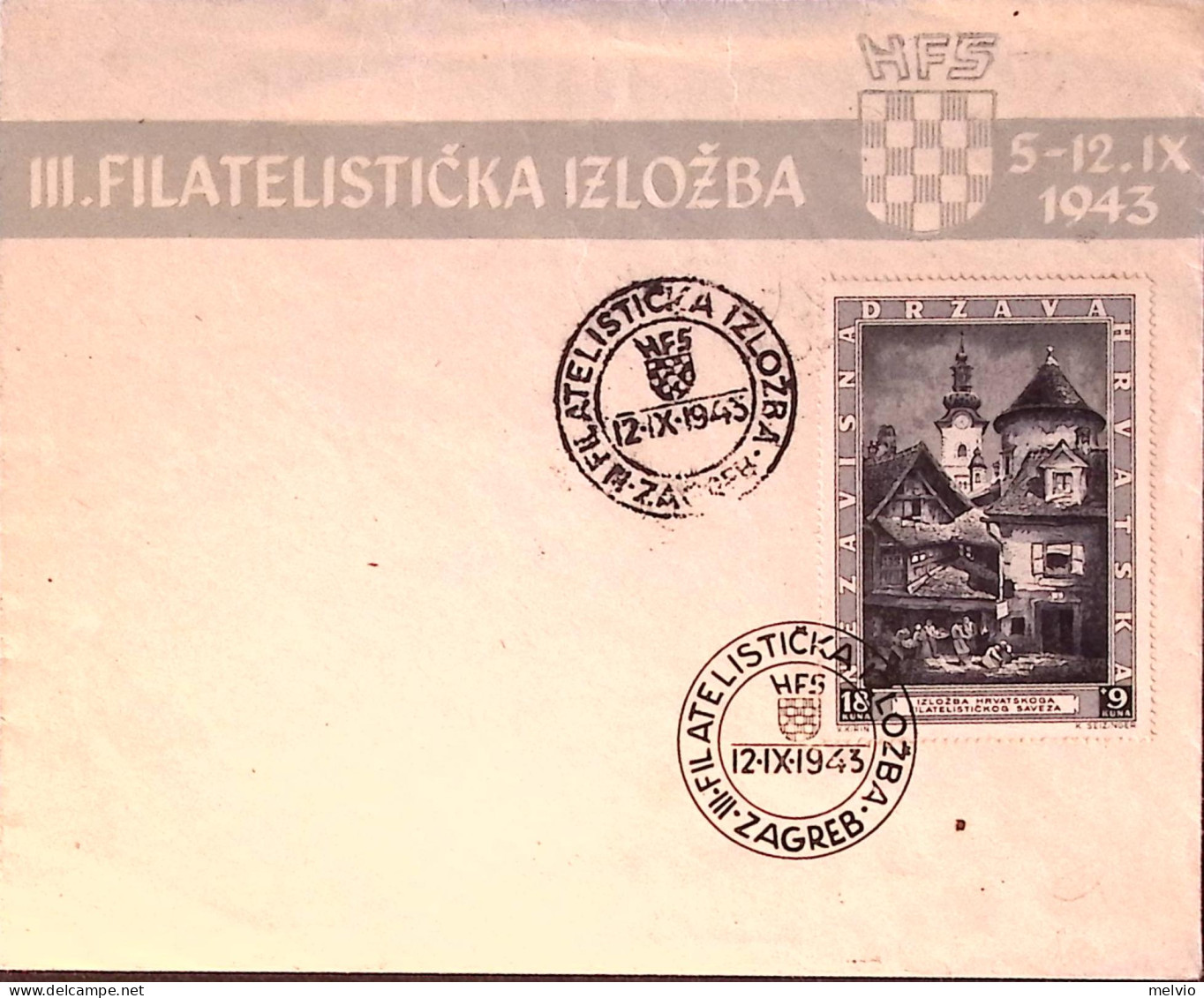 1943-Croazia Esposizione Filatelica Zagabria Su Fdc - Kroatië