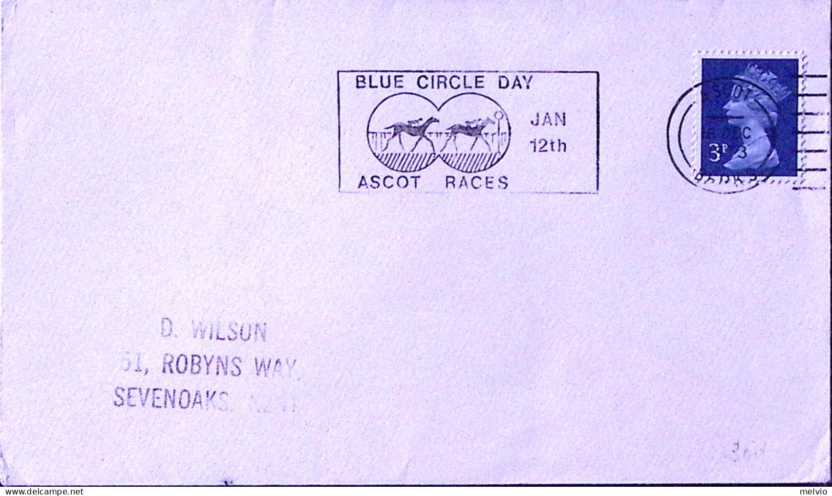 1973-Gran Bretagna Giornata Blue Circolo/Ascot (6.12) Annullo Speciale Su Cartol - Sonstige & Ohne Zuordnung