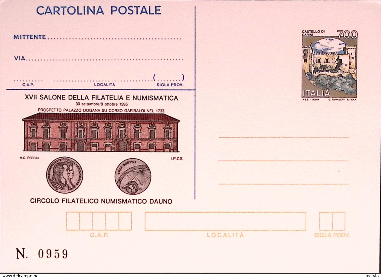 1995-AGESCI ROSIGNANO 1 Cartolina Postale IPZS Lire 700 Nuova - Interi Postali