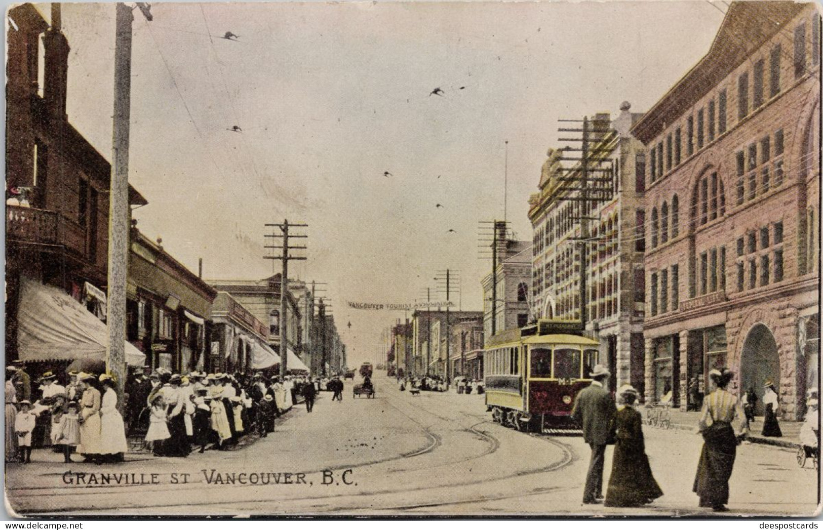 Granville Street Vancouver BC Streetcar Trolley British Columbia Canada #275 MacFarlane Postcard Z2 - Vancouver