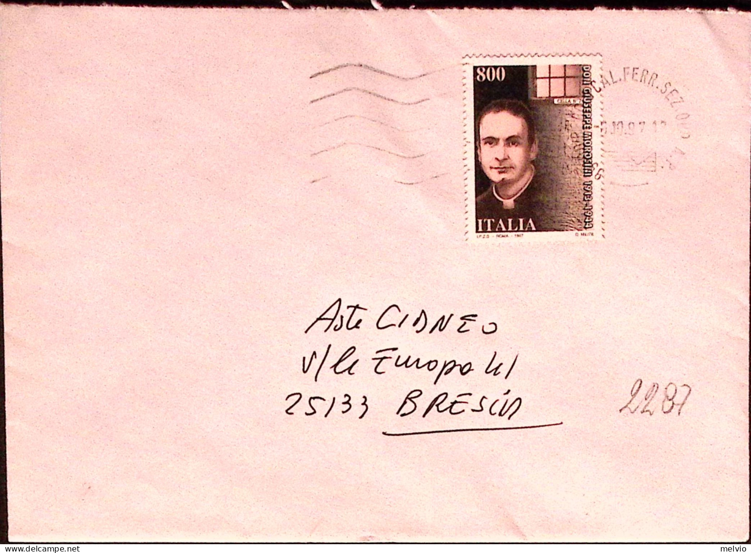 1997-Don Morosini Lire 800 Isolato Su Busta - 1991-00: Storia Postale