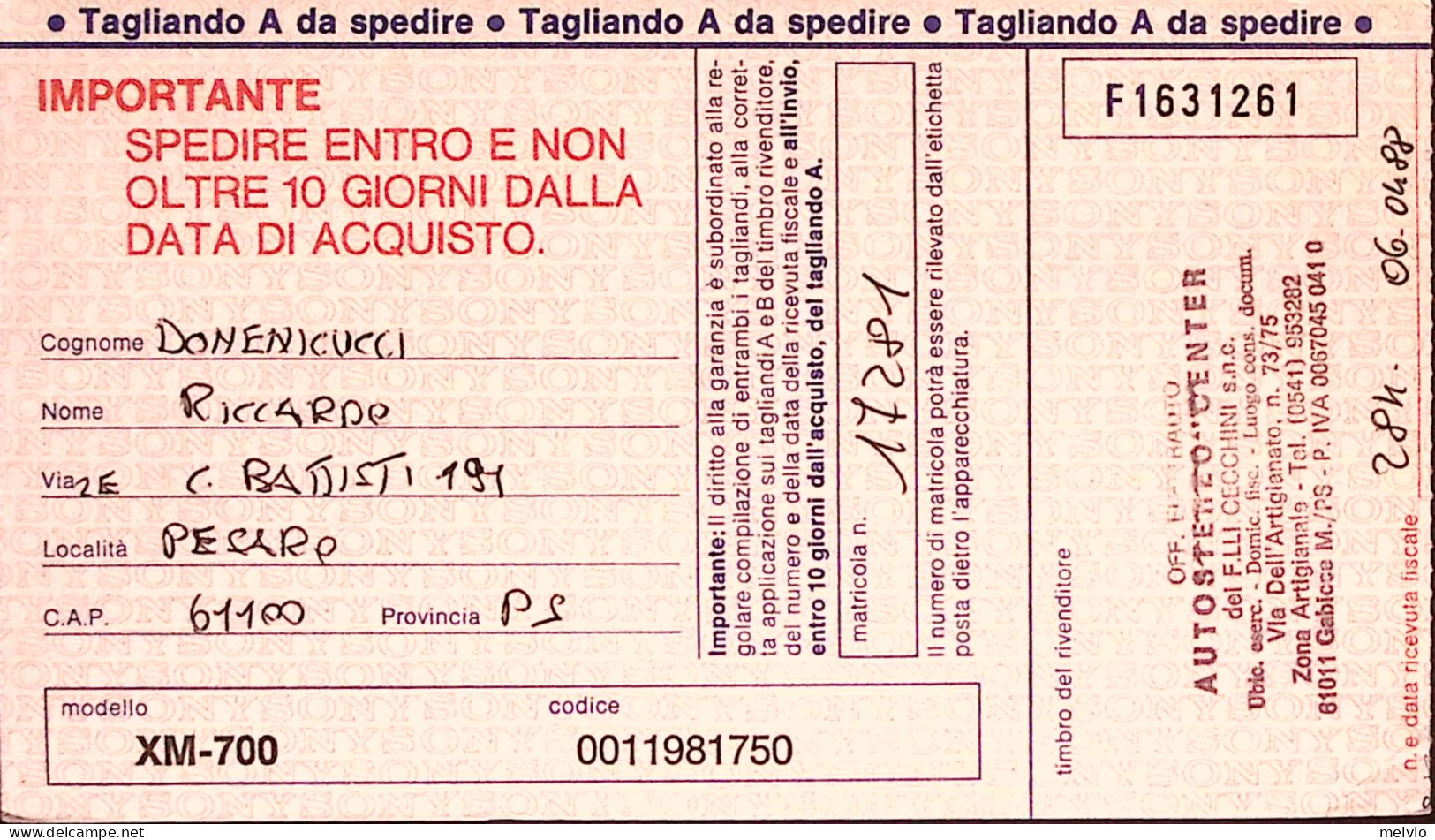 1988-TURISTICA Lire 650 Isolato Su Cartolina - 1981-90: Marcofilie