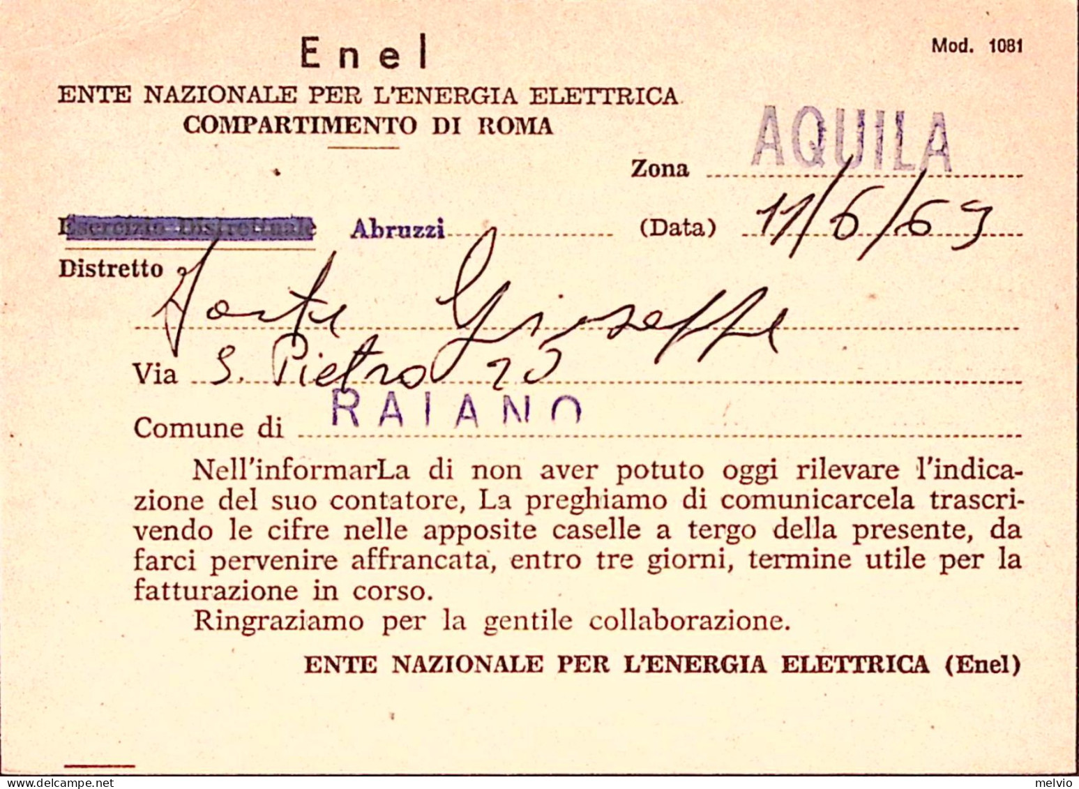 1969-50 FRANCOBOLLO Posta Aerea Lire 40 Isolato Su Cartolina - 1961-70: Marcophilia