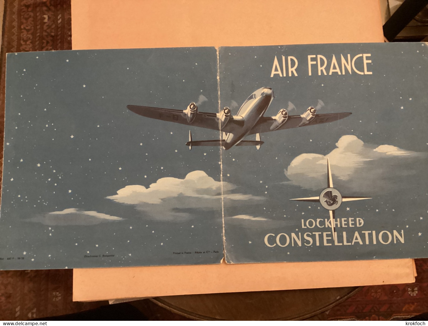 Air France - Constellation & Super Constellation - 2 Plaquettes Avec écorché - Lockheed - Opengewerkte Tekening/ Doorsnede