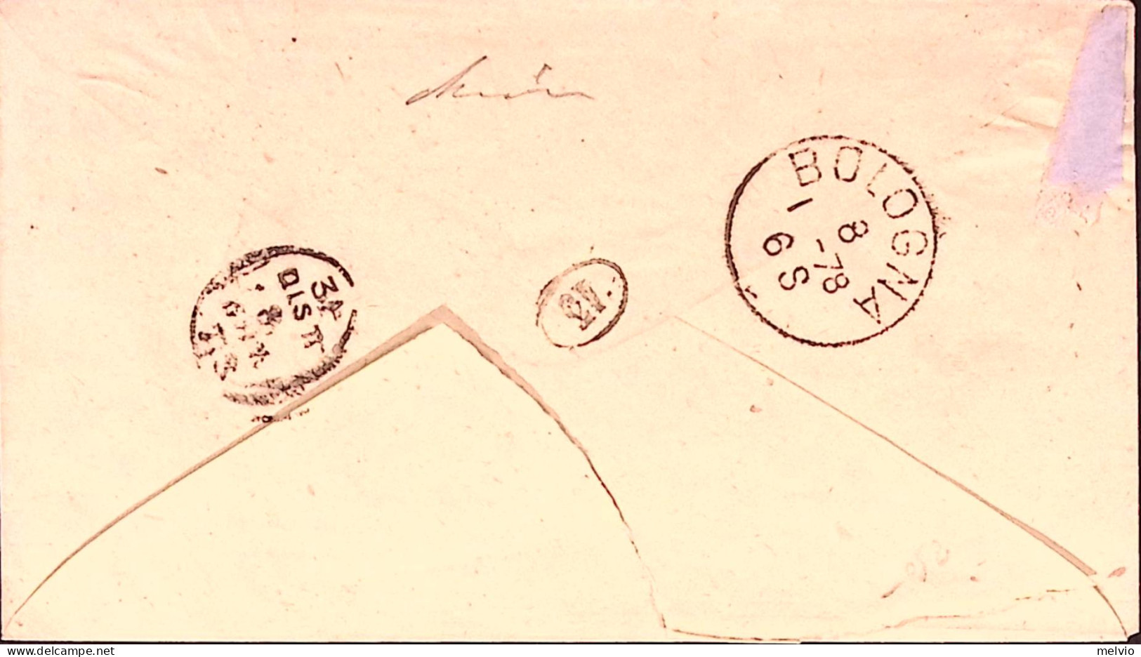 1878-POLESELLA C1 Austriaco Sbarre (8.1) Su Busta Affrancata Effigie C.20 - Marcofilie