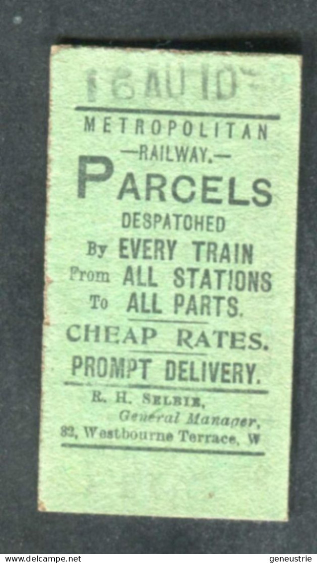 Ticket De Métro De Londres Royaume-Uni 1910 "Aldersgate Street To Kin's Cross" Edmondson Ticket - Europe