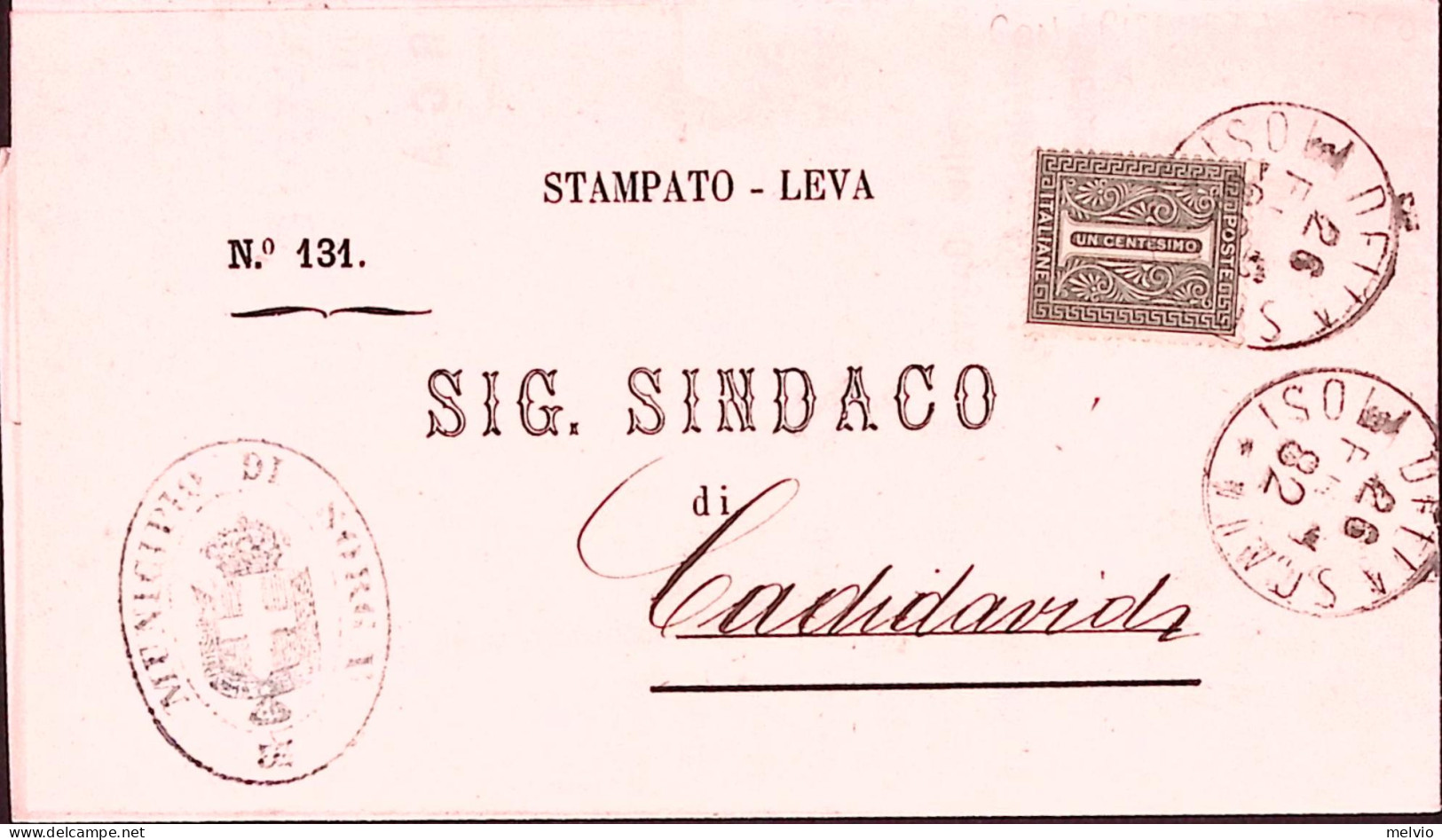 1892-ISOLA DELLA SCALA C1 (26.2) Su Piego Affrancato C.1 - Storia Postale