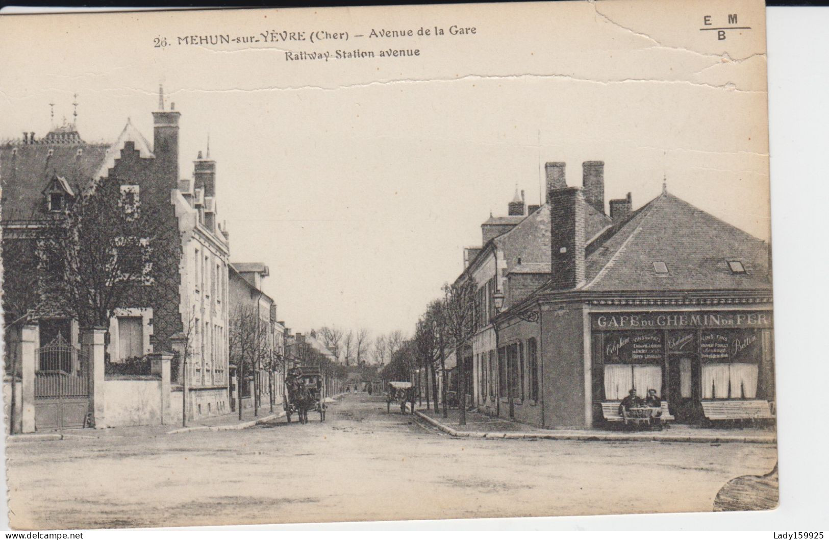 Avenue De La Gare Railway Station Avenue Mehun Sur Yèvre France Café Du Chemin De Per..Animation Cariole      2sc - Mehun-sur-Yèvre