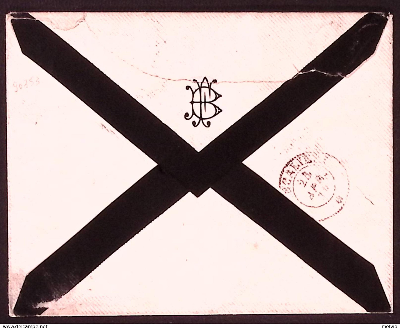 1879-Doria Cors Collettoria Su Busta Listata Lutto Genova (22.4.70) Affr. Effigi - Marcophilie