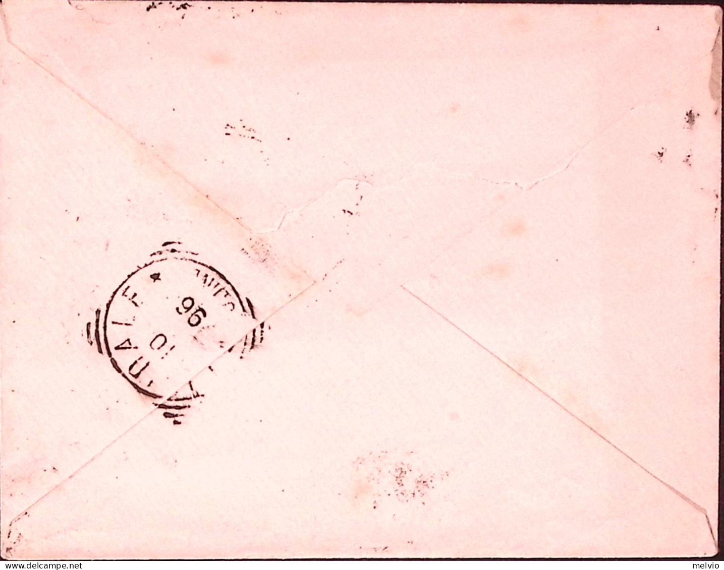 1896-TORINO-GENOVA/(1) C.2 (8.1.96) Su Busta Affr. C.20 - Storia Postale