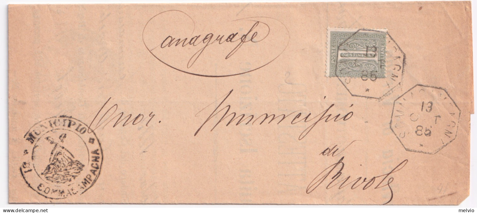 1886-SOMMACAMPAGNA Ottagonale Collettoria (13.10) Su Piego - Storia Postale