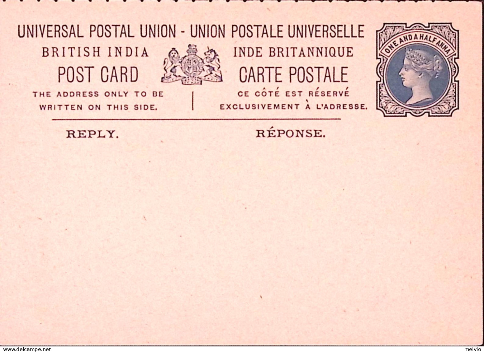 1900circa-India Cartolina Postale A.1,5 Nuova, Piccoli Difetti Di Conservazione - Andere & Zonder Classificatie