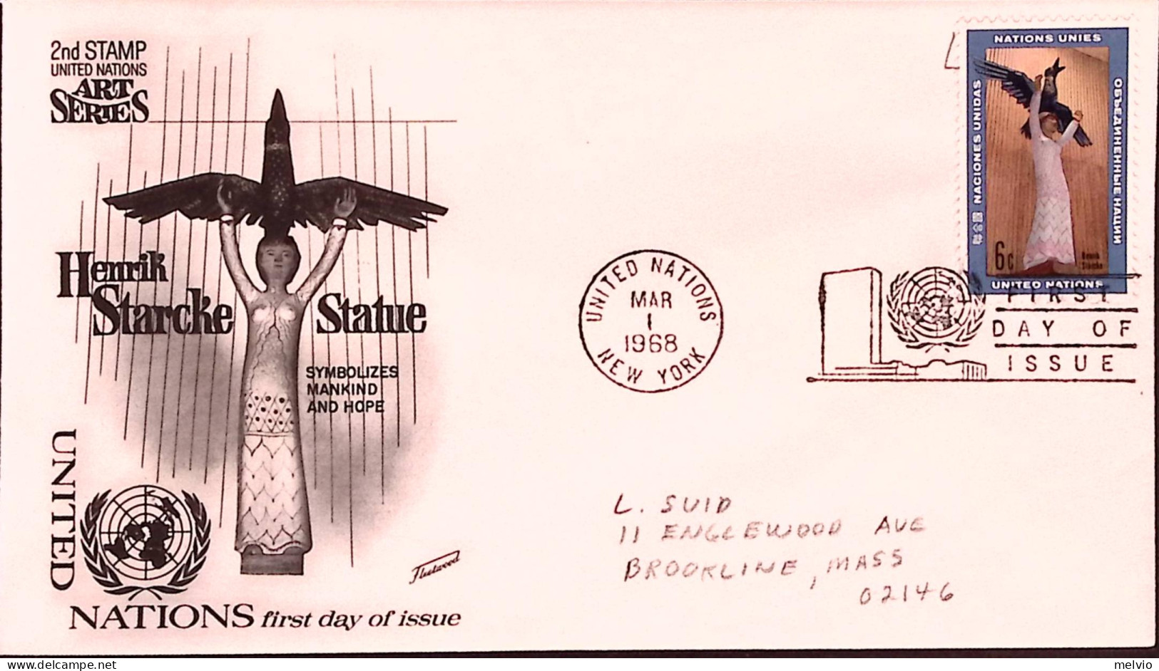 1968-NAZIONI UNITE Umanita' Di Henrik Starke Serie Cpl Su 2 Fdc - Other & Unclassified