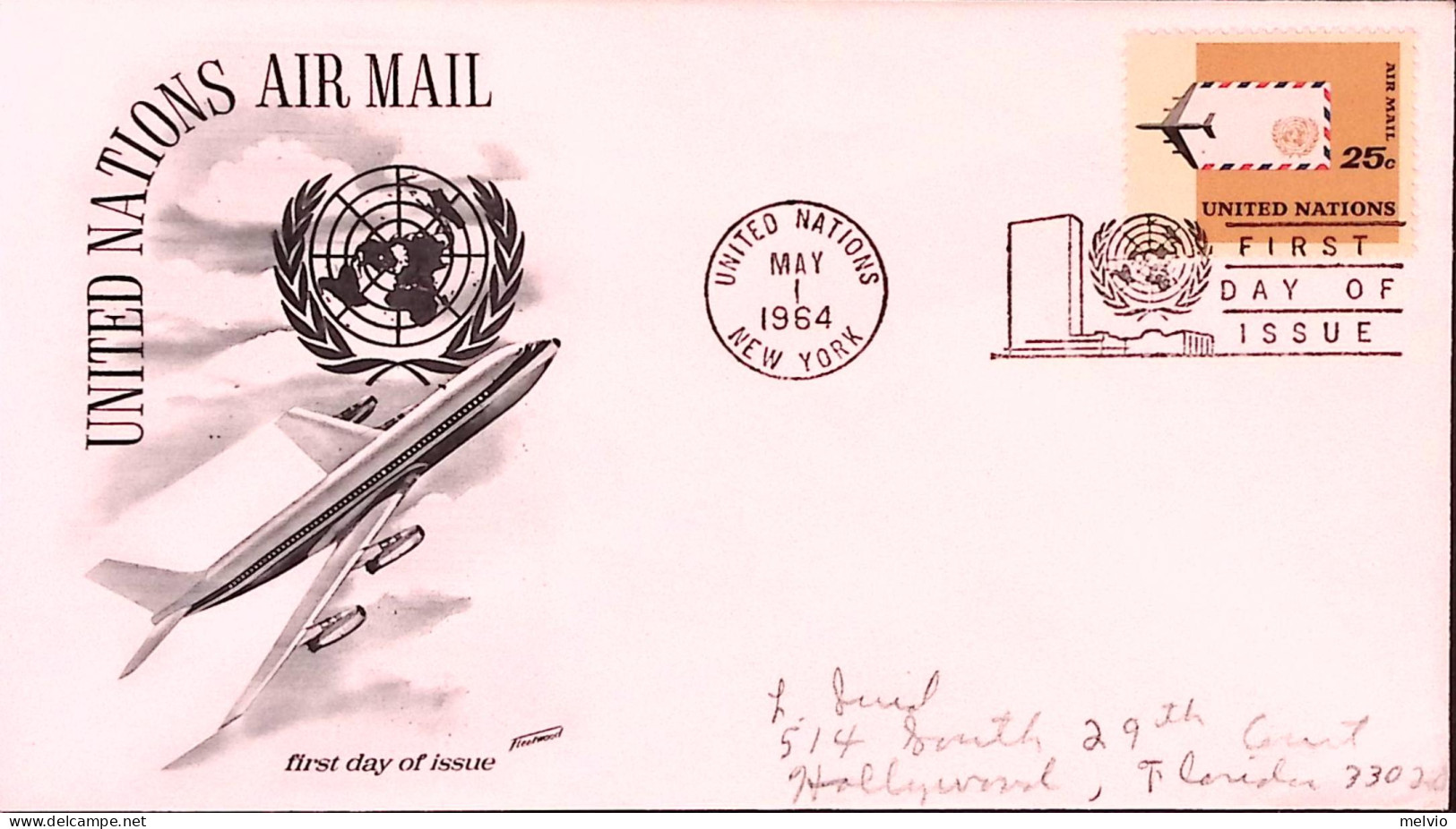 1963-NAZIONI UNITE PA C.25 Fdc - Other & Unclassified
