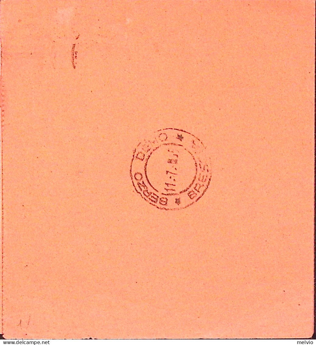 1953-ITALIA LAVORO Lire 1 (635) Isolato Su Estratto Conto Giornali - 1946-60: Poststempel