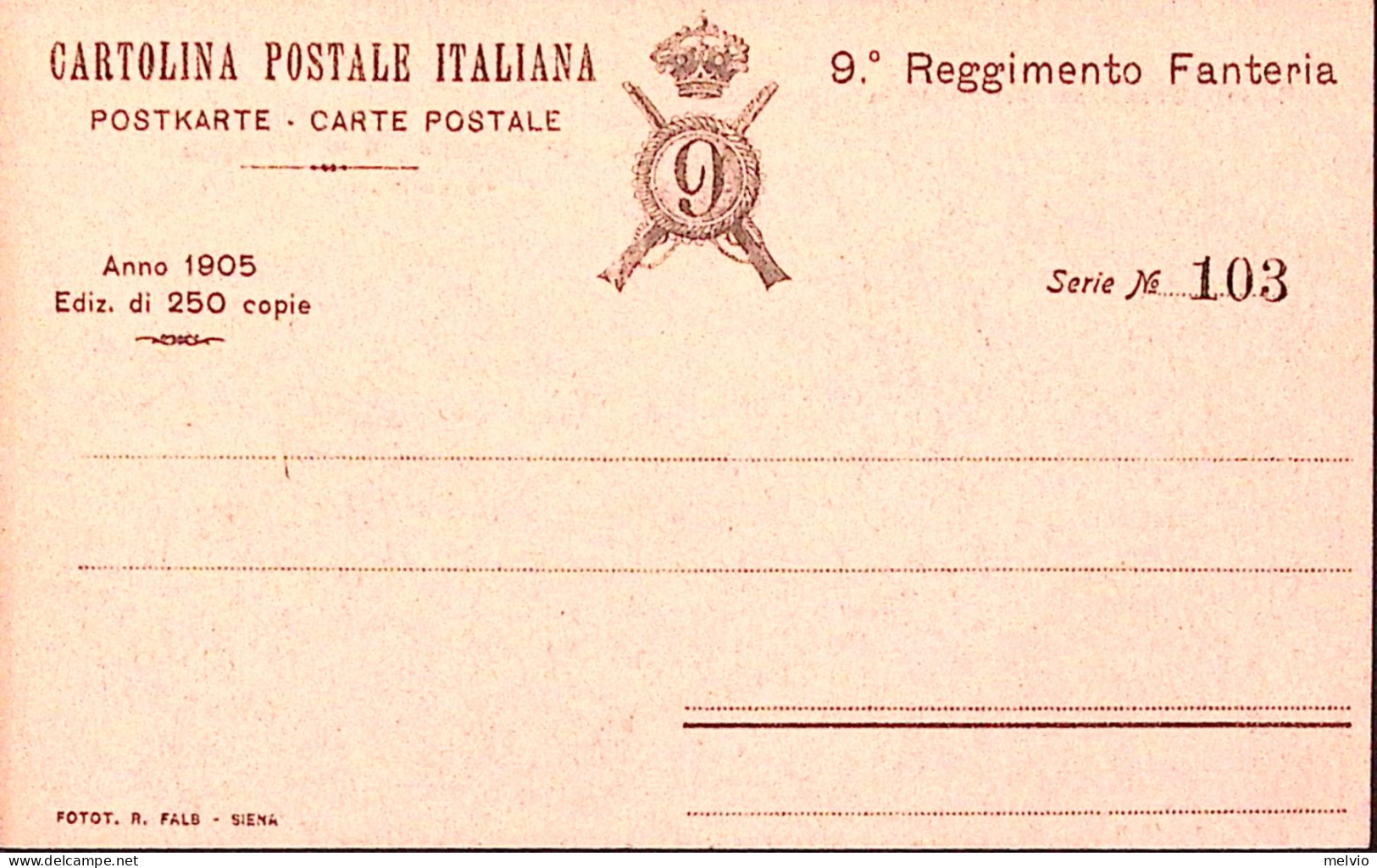 1905-9 REGGIMENTO FANTERIA Nuova - Régiments