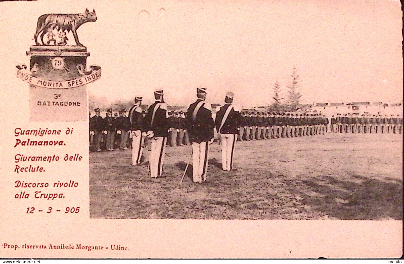 1905-GUARNIGIONE DI PALMANOVA Giuramento Reclute, Nuova - Patriotiques