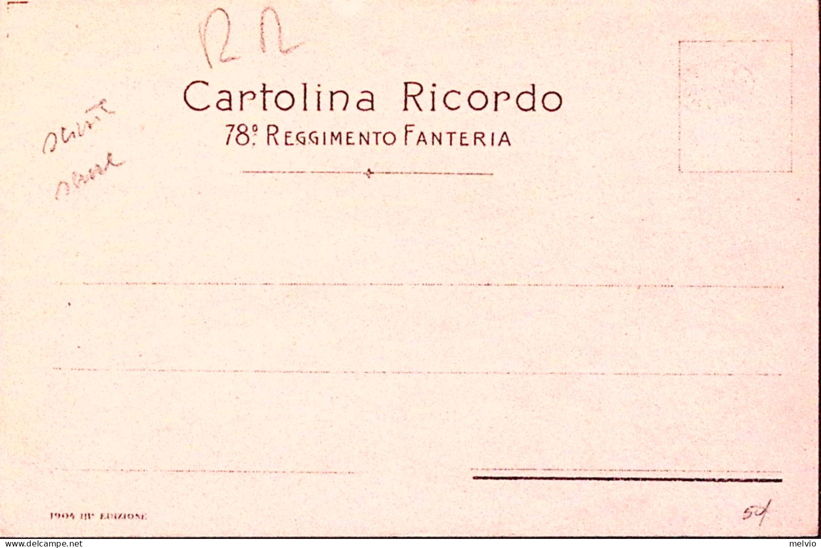 1905circa-78 REGGIMENTO FANTERIA,nuova - Regimenten