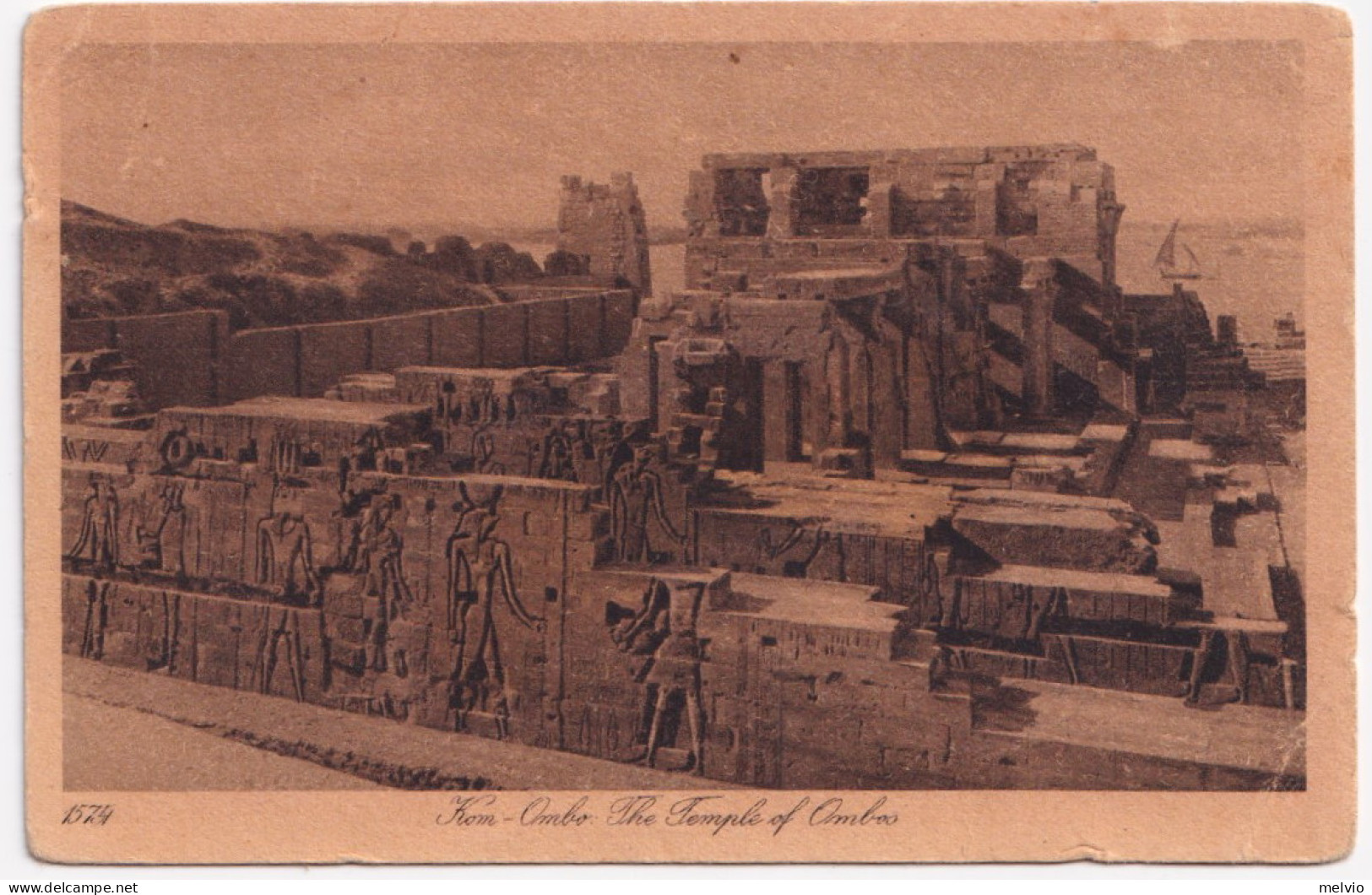 1935-ERITREA Pittorica C.10 Isolato Su Cartolina Kom Ombo The Temple Of Ombos PM - Eritrea