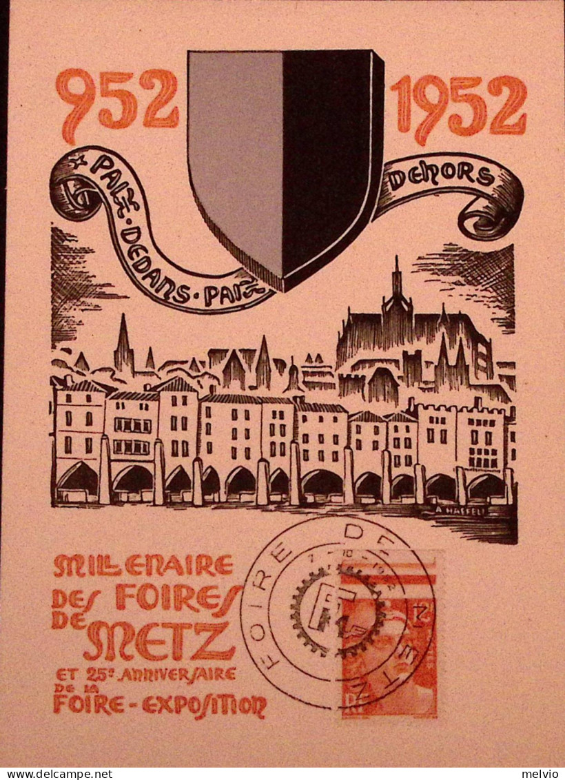 1952-Francia FRANCE 1000 Anniv. Fiera Di Metz/Metz (7.10) Ann. Spec. - Sonstige & Ohne Zuordnung