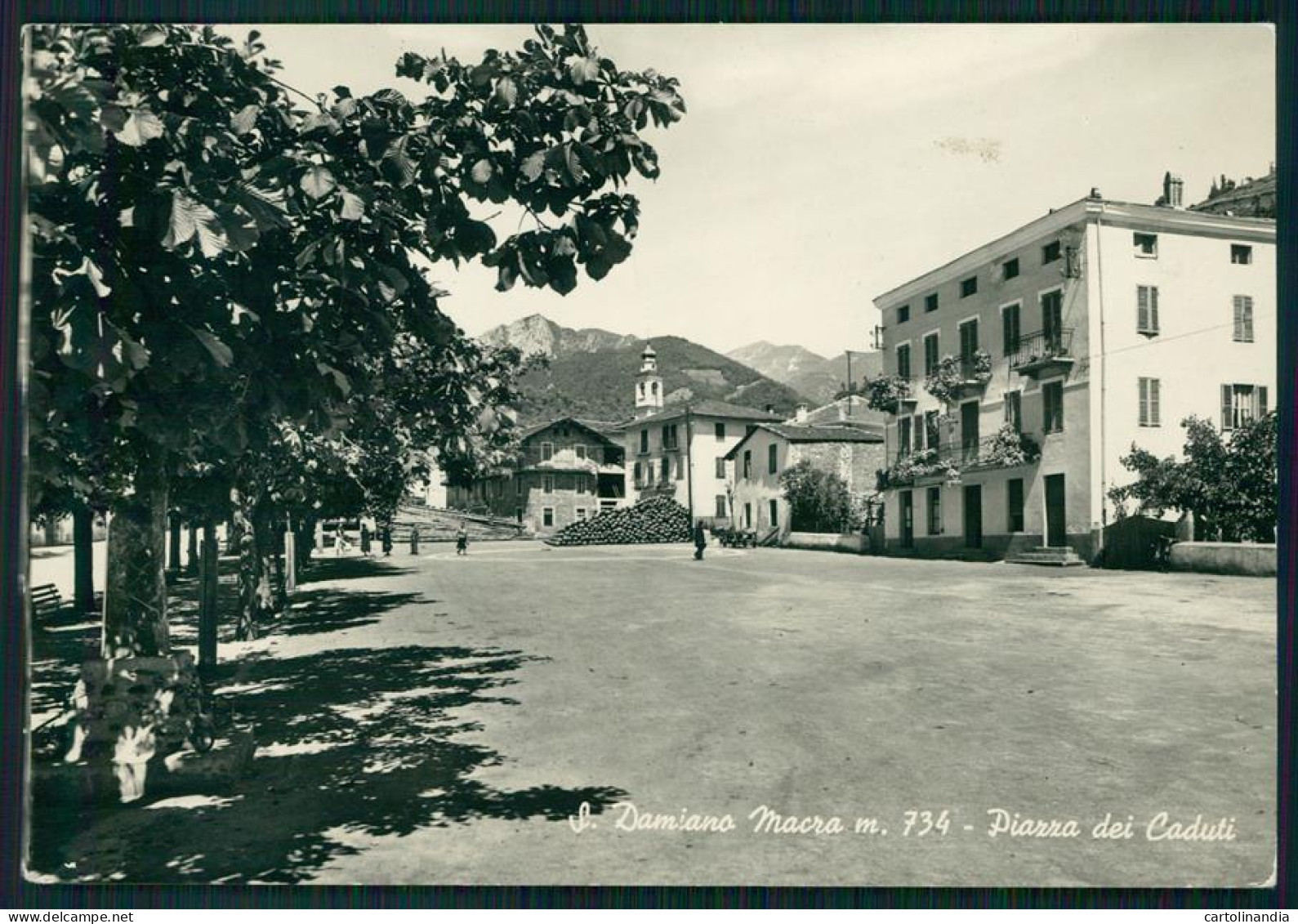 Cuneo San Damiano Macra Piazza Dei Caduti Foto FG Cartolina MZ1922 - Cuneo