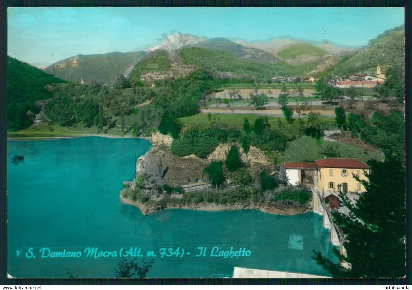 Cuneo San Damiano Macra Lago PIEGATA Foto FG Cartolina MZ1923 - Cuneo