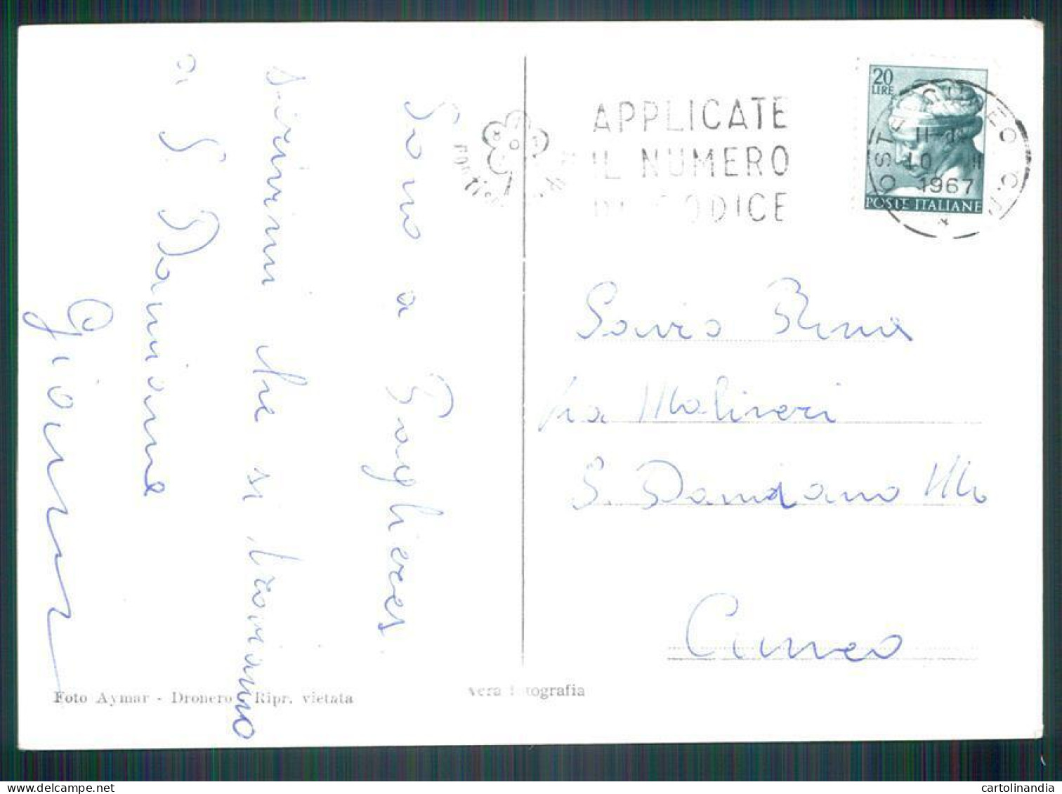 Cuneo San Damiano Macra Paglieres Foto FG Cartolina MZ1925 - Cuneo