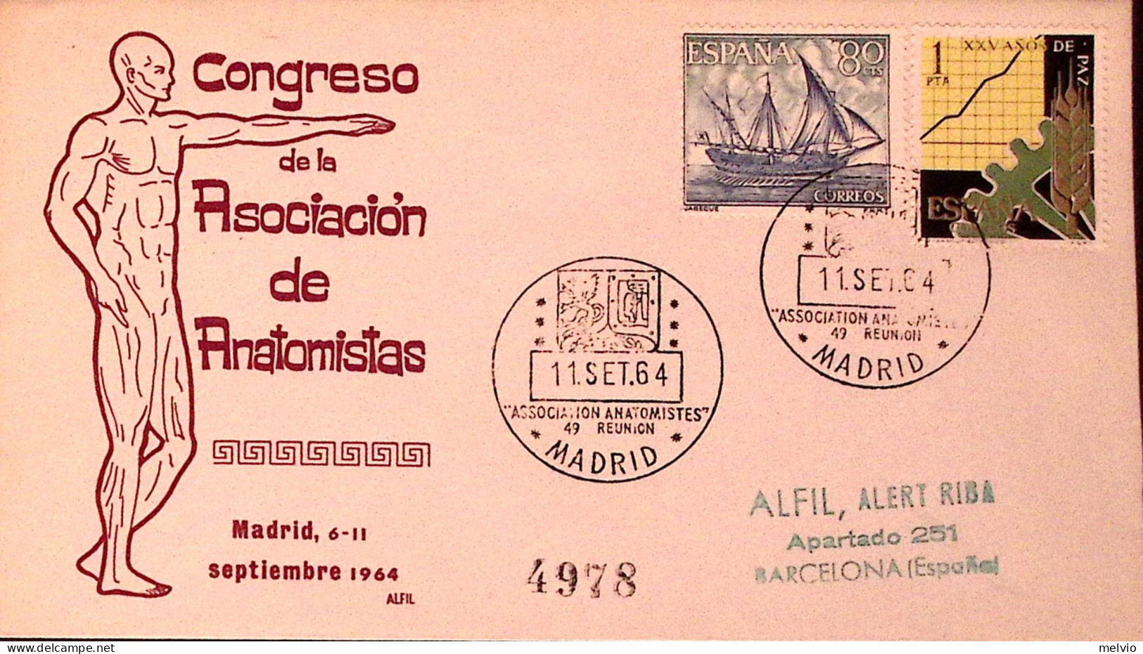 1964-SPAGNA Congr. Assoc. Anatomisti/Madrid (11.9) Ann. Spec. - Altri & Non Classificati