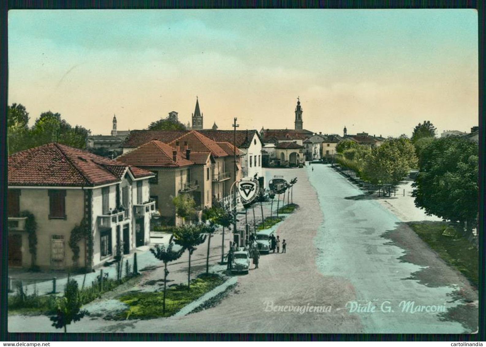 Cuneo Bene Vagienna Viale Marconi Foto FG Cartolina MZ1955 - Cuneo