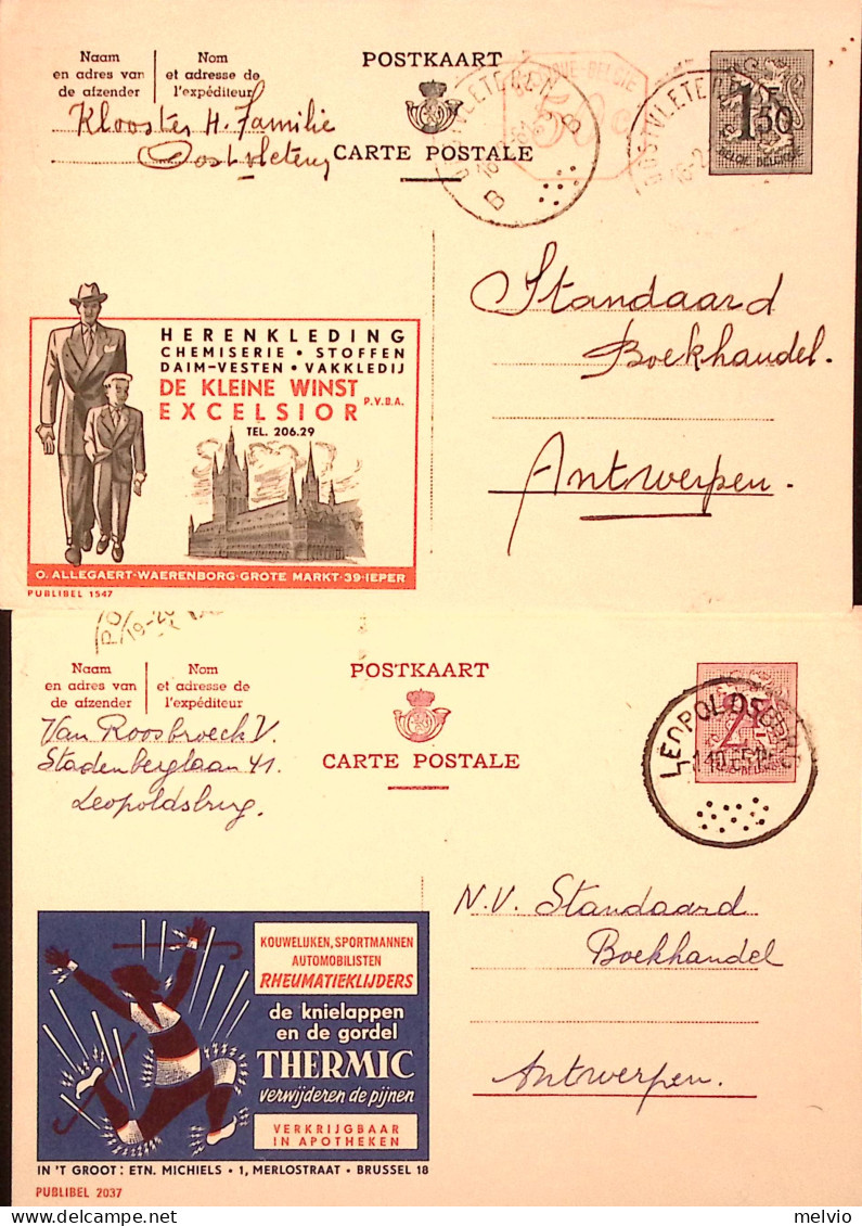 1961-Belgio 4 CP Con Tassello Pubblicitario Differenti Viaggiate - Other & Unclassified