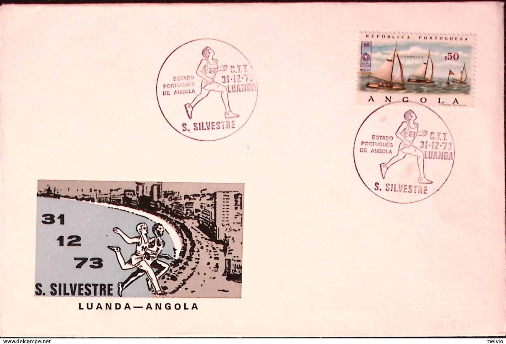 1972-ANGOLA Corsa S. Silvestro, Ann. Spec. Luanda (31.12) Su Busta - Angola