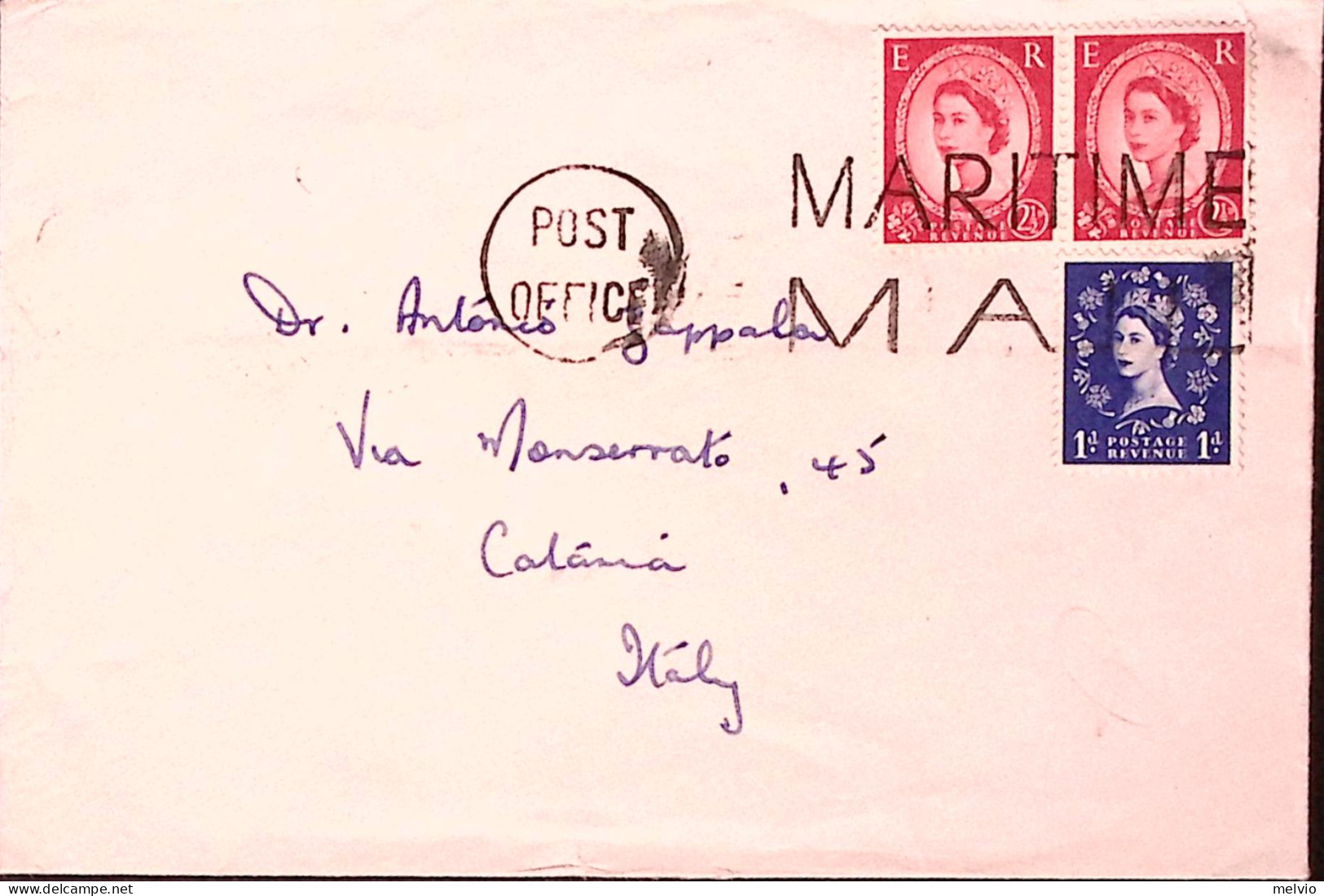 1961-GREAT BRITAIN GRAN BRETAGNA POST OFFICE/MARITIME MAIL Su Busta Affrancata P - Autres & Non Classés