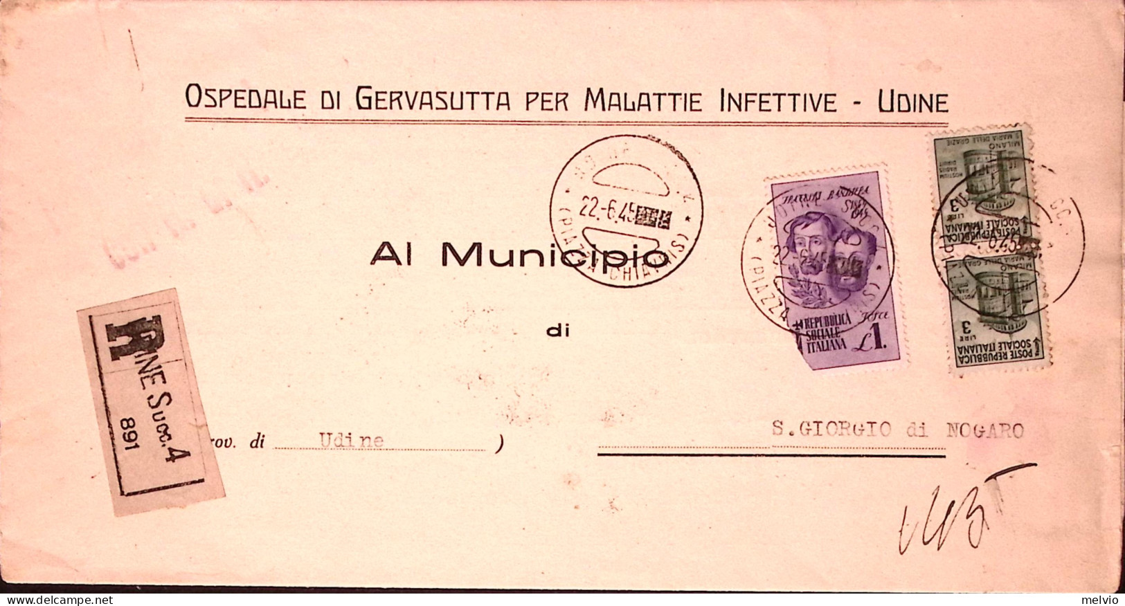 1945-MONUMENTI DISTRUTTI Coppia Lire 3 + FR.LLI BANDIERA Lire 1 (difett.) Su Pie - Marcofilía