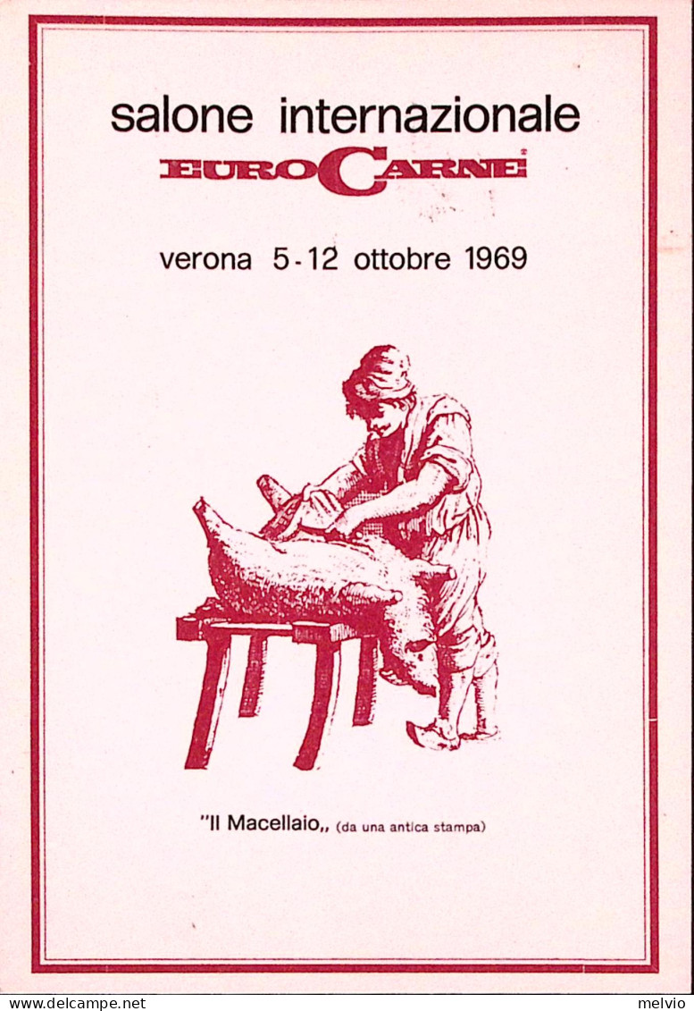 1969-EUROCARNE Annullo Speciale Verona (5.10) Su Cartolina Manifestazione - 1961-70: Storia Postale