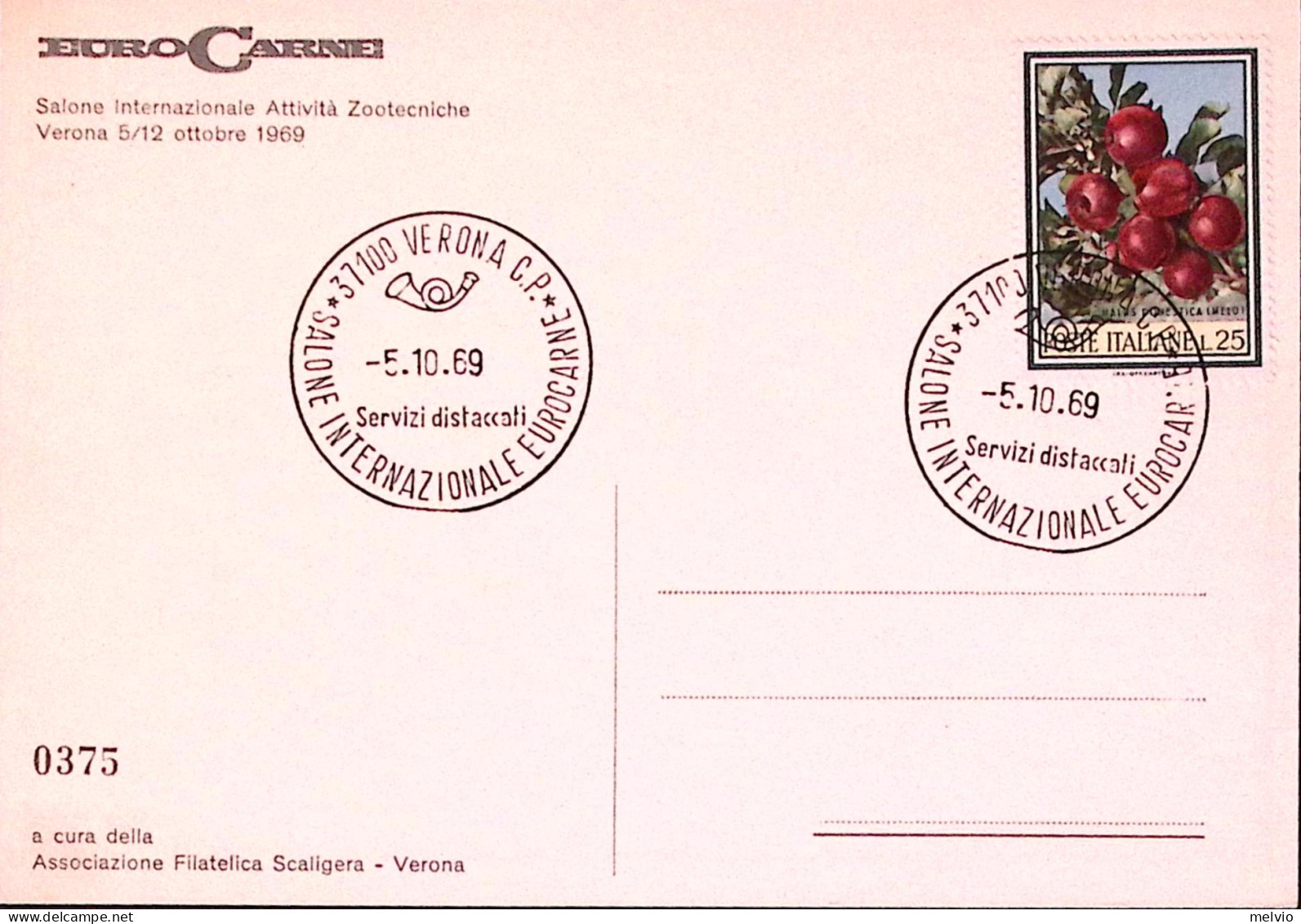 1969-EUROCARNE Annullo Speciale Verona (5.10) Su Cartolina Manifestazione - 1961-70: Poststempel