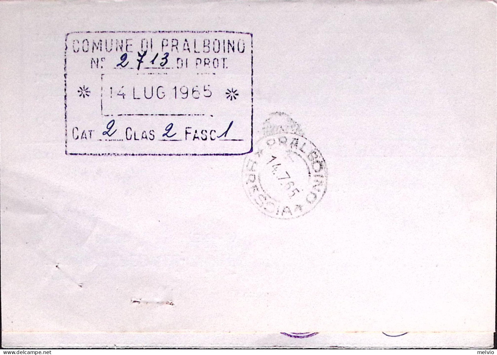 1965-Michelangiolesca Lire 90 Su Piego Raccomandato Leno (13.7.54 Data Errata) - 1961-70: Poststempel