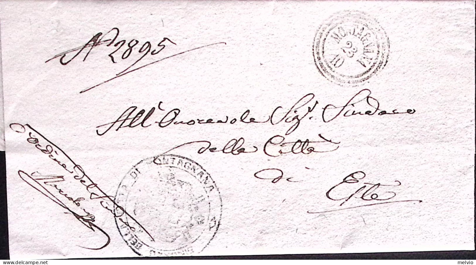 1872-MONTAGNANA C3 Lombardo-Veneto (23.10) Su Lettera Fra Sindaci Completa Testo - Storia Postale