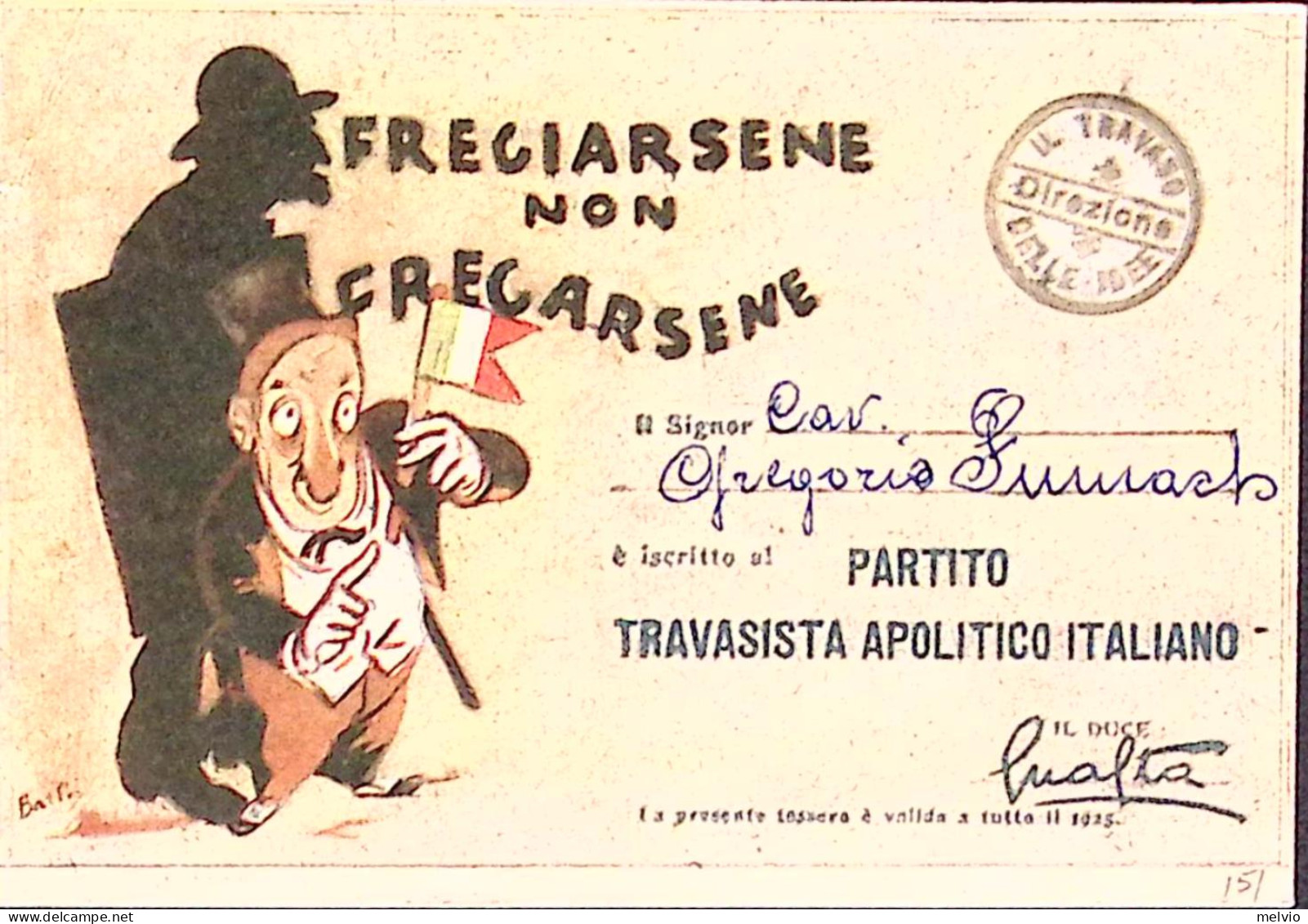 1925-FREGIARSENE NON FREGARSENE Cartolina Edizioni IL TRAVASO - Patrióticos