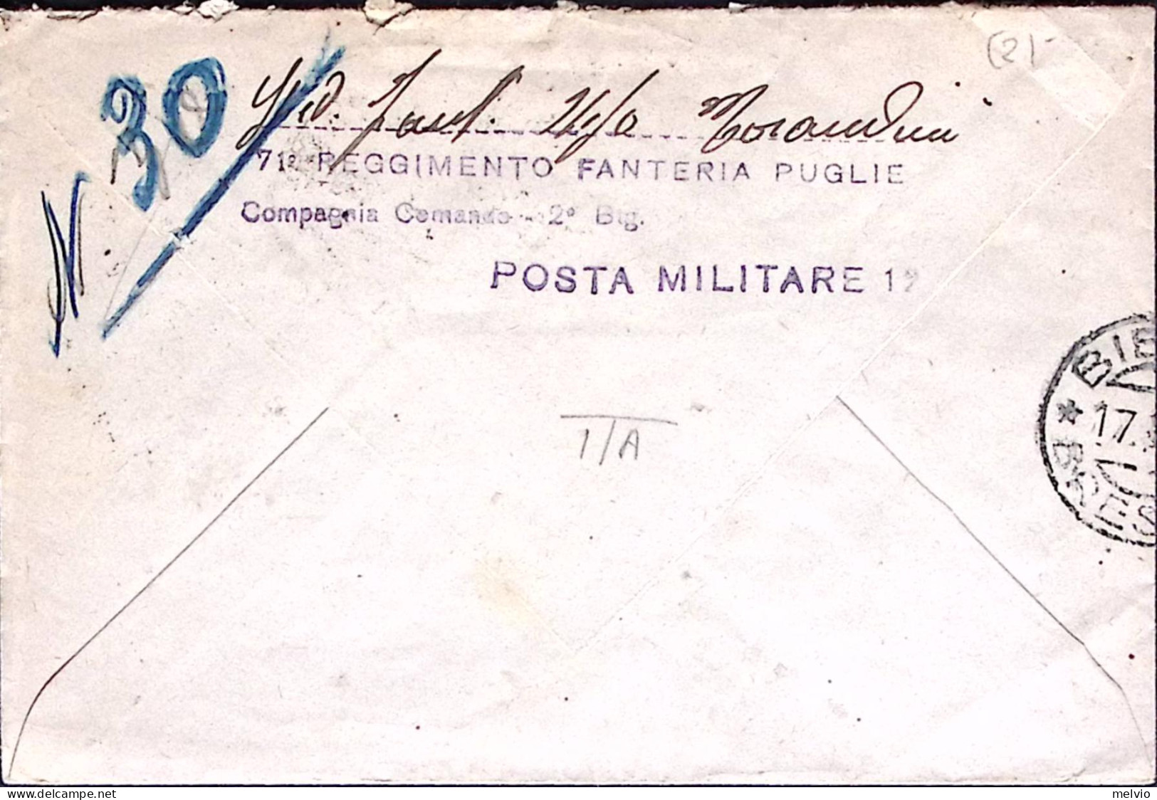1943-Posta Militare/N 60 C.2 (6.9) Su Busta Via Aerea - Storia Postale
