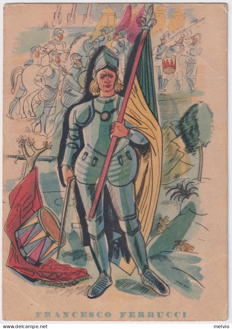 1944-FRANCESCO FERRUCCI Cartolina Propaganda RSI Annullo Pinzolo (17.4) Non Affr - Patrióticos