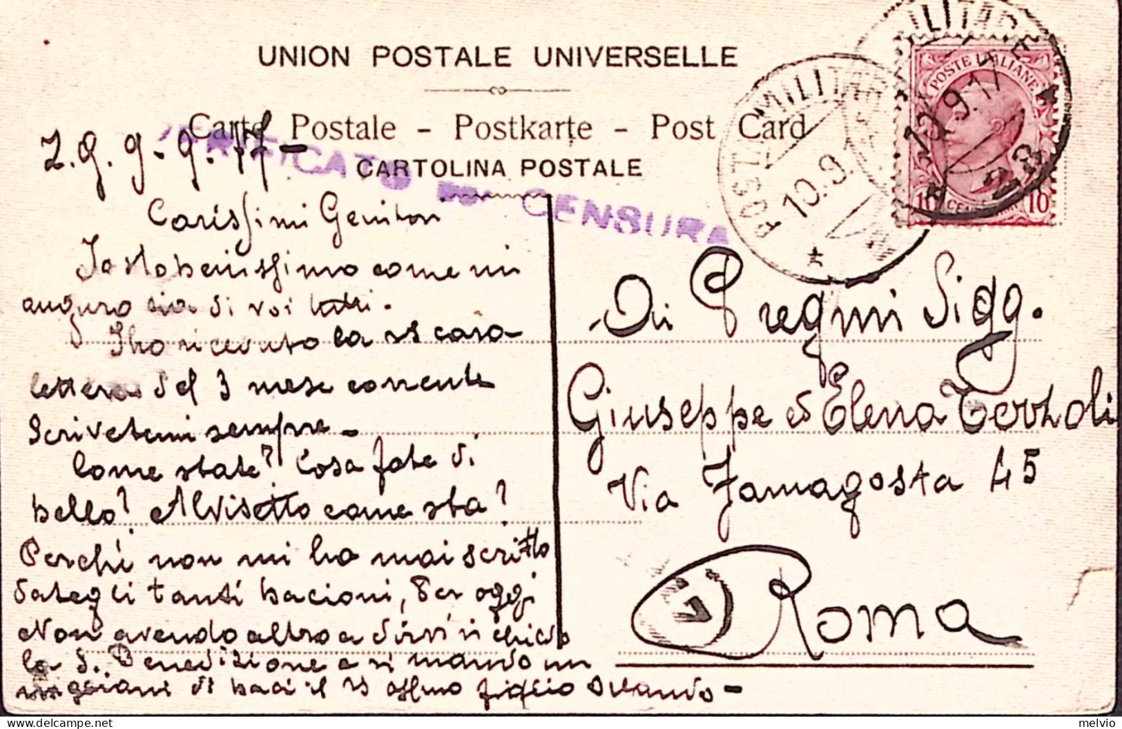 1917-Posta Militare/28 (10.9) Su Cartolina - Storia Postale