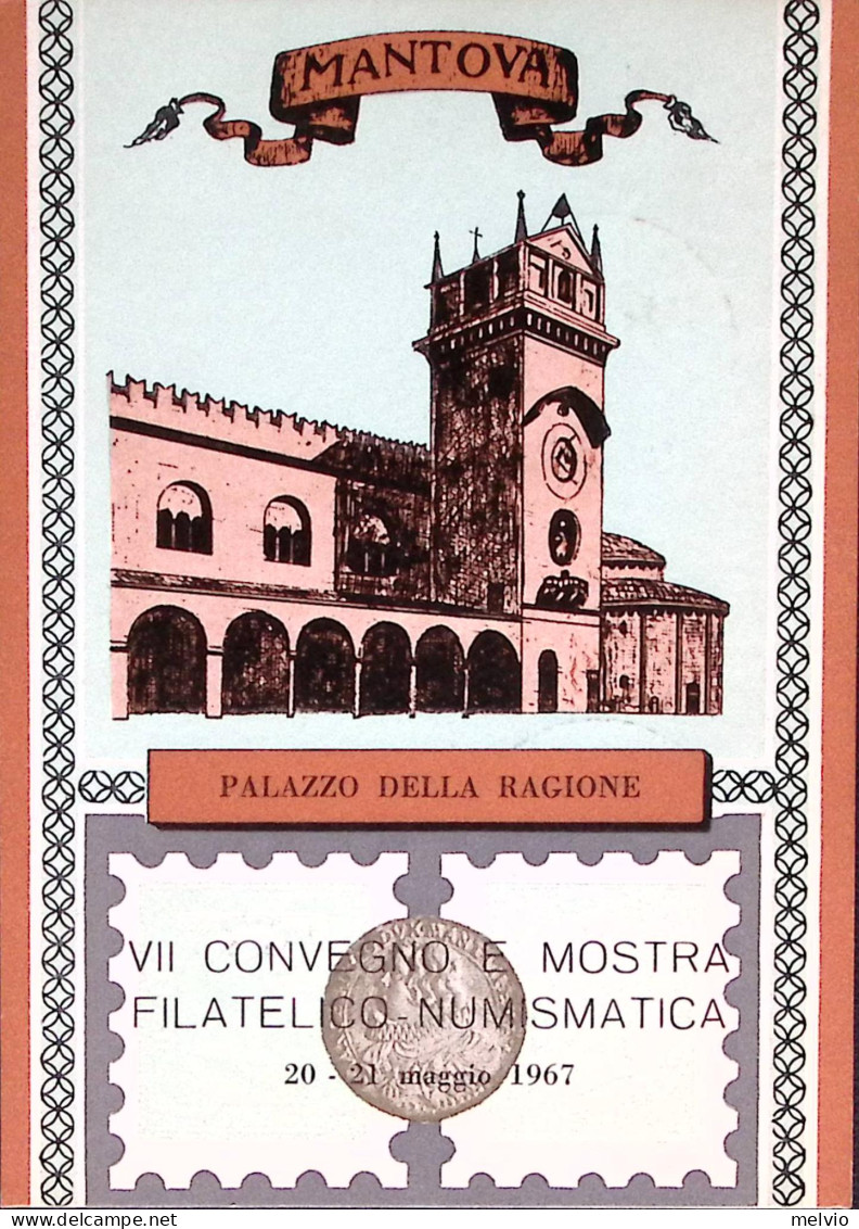 1967-MANTOVA VII^MOSTRA FILATELICA Annullo Speciale (21.5) Su Cartolina Ufficial - 1961-70: Marcophilie