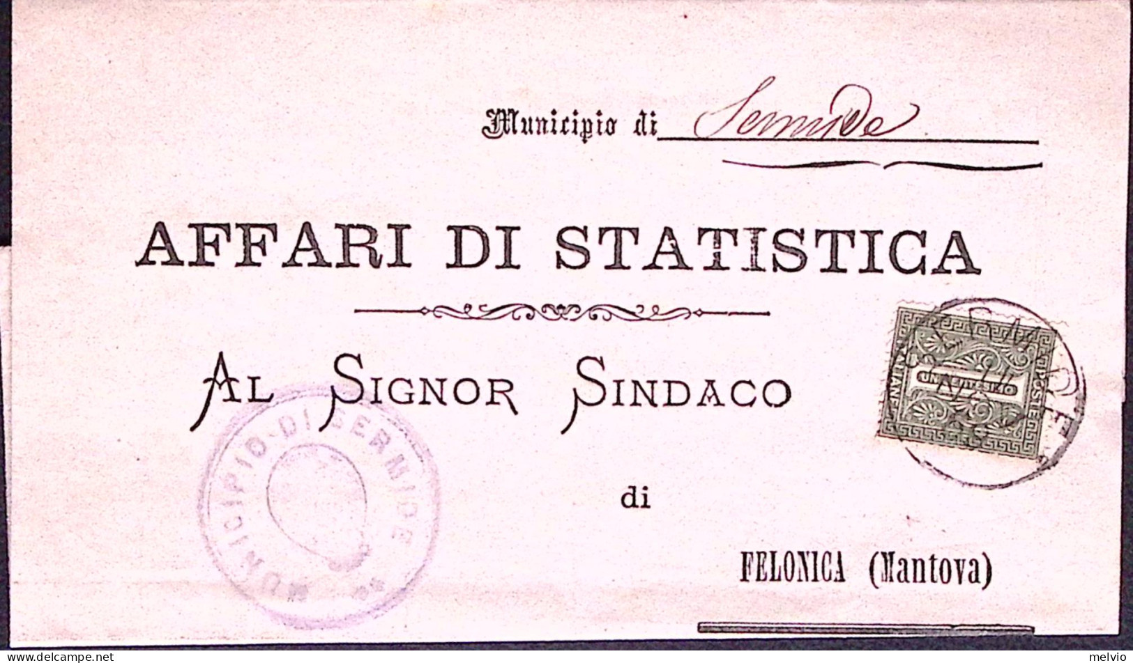 1889-CIFRA C.1 (T14) Isolato Su Stampe - Storia Postale