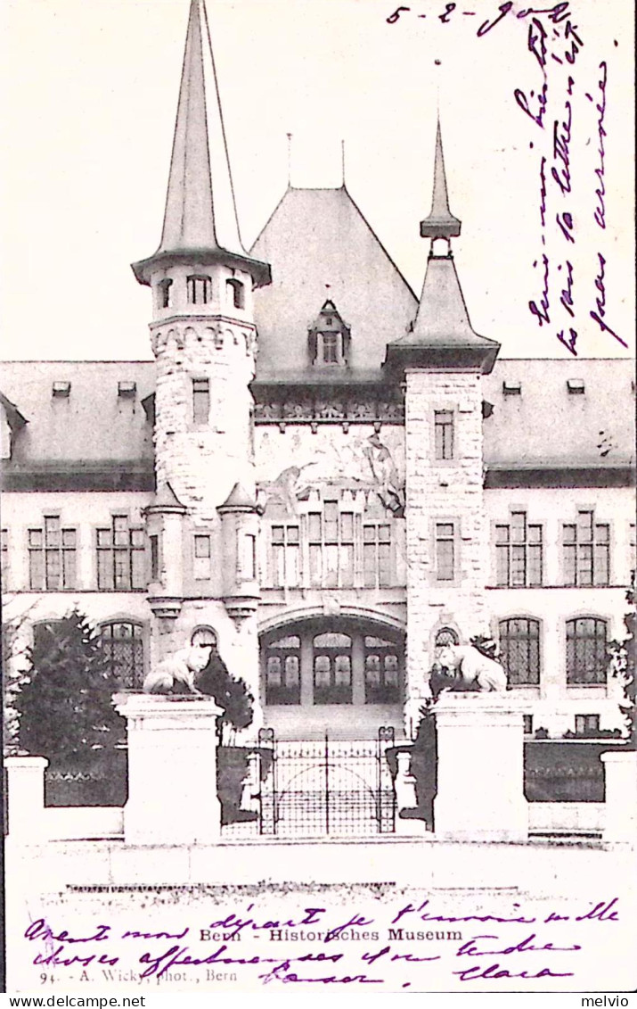 1902-Svizzera SUISSE Bern Historique Museum Viaggiata Ambulante/N 14 (5.11) Per  - Marcofilia