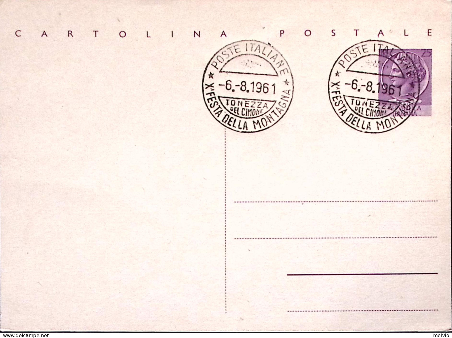 1961-X FESTA MONTAGNA/TONEZZA Del CIMONE Annullo Speciale (6.8) Su Cartolina Pos - 1961-70: Poststempel