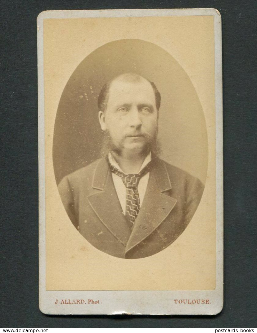 Photo CDV Carte De Visite Signé Et Dédicacé. Homme Identifié Photographie J.Allard TOULOUSAINE Toulouse 1872 FRANCE - Alte (vor 1900)