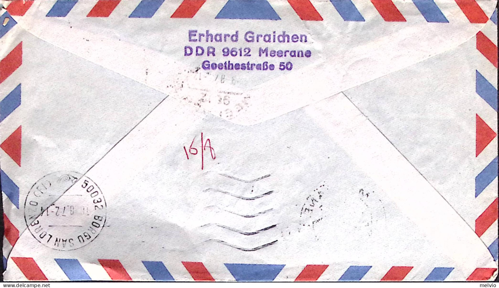 1972-GERMANIA DDR . 8 Congr. Sindacati Serie Cpl. Su Busta Via Aerea Per Italia - Cartas & Documentos