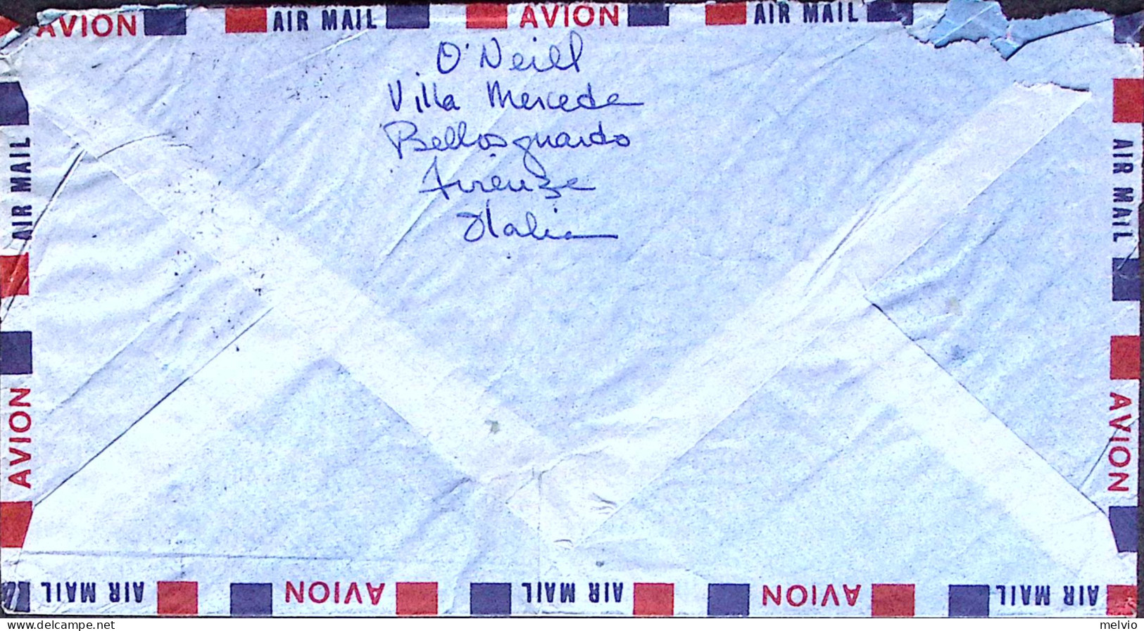 1956-posta Aerea Visita Presidente Negli U.S.A. Blocco 4 Su Busta Via Aerea Fire - 1946-60: Storia Postale
